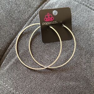 Paparazzi Shimmering Silver Hoop Earrings